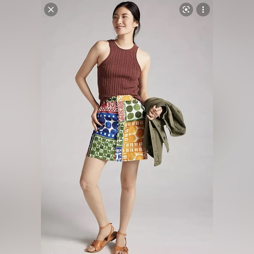 farm rio button front mini skirt NWT size medium
